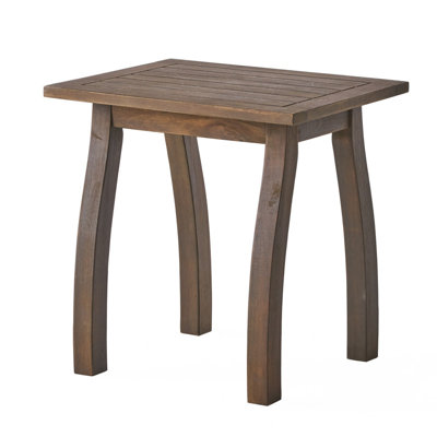 Industrial Wood & Metal End Table, Rustic Farmhouse Side Table Nightstand for Living Room