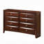 Ensemble de chambre à coucher moderne 6 pièces comprenant une base de lit, une commode, une commode, un miroir et 2 tables de chevet-323921220-323921216