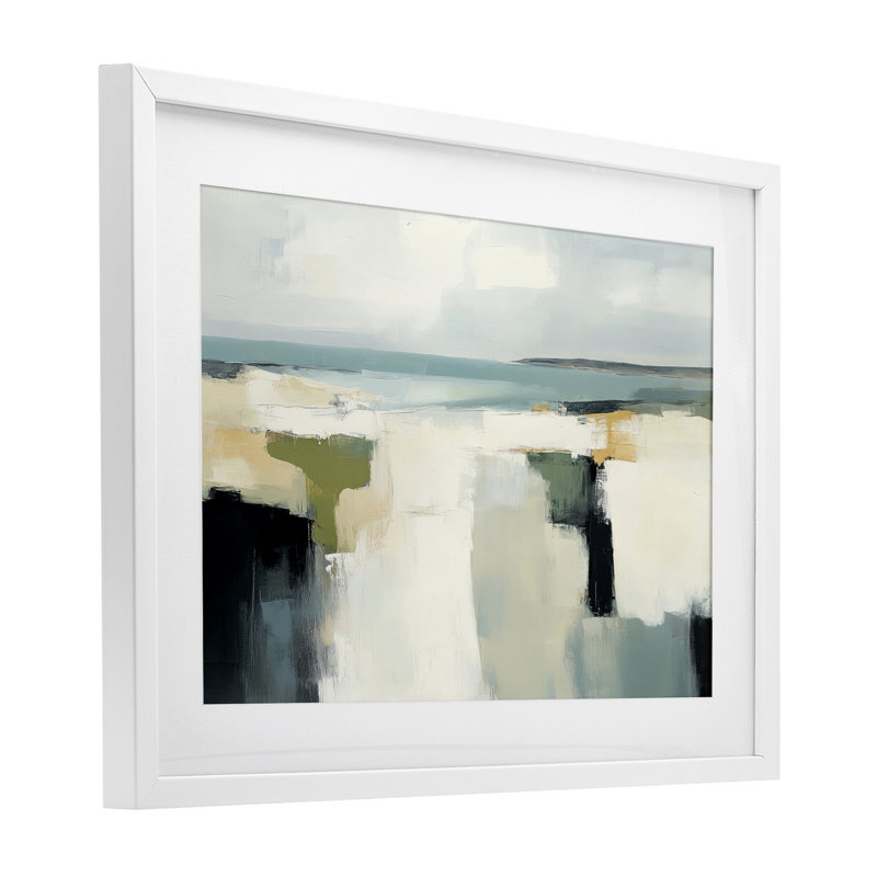 «Pastel Brushed Plains», impression par Irena Orlov, H 14 po x l 20 po, Cadre blanc côtier