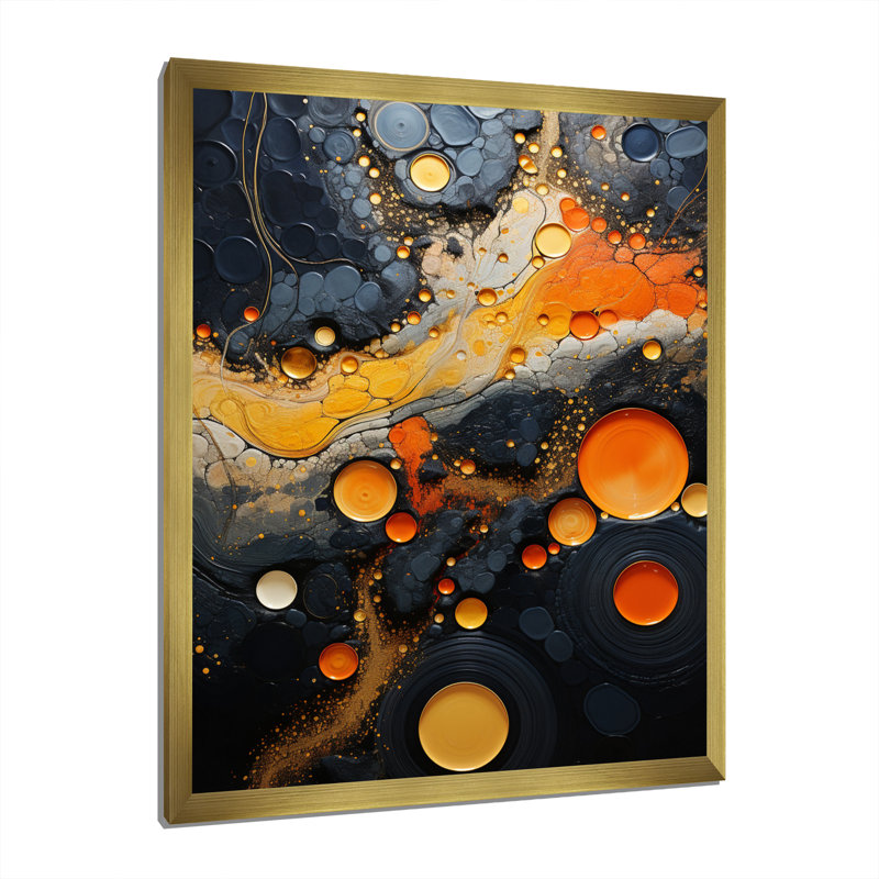 Geyser Geothermal Wonders Collage III - Art mural abstrait sur toile, H 20 po x l 12 po x P 1 po, Encadrement doré