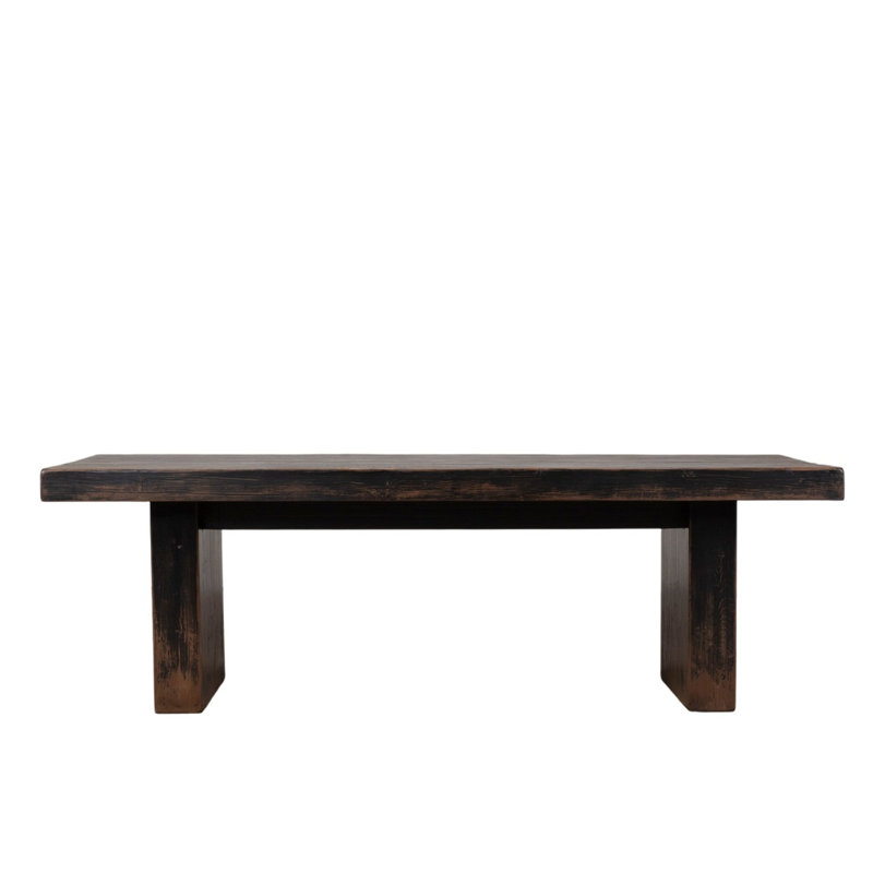 Rectangle Oak Block Dining Table, Black