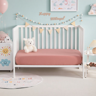 2 Pack Double Layer Muslin Cotton Crib Fitted Sheets, Soft Breathable Toddler Mattress Cover