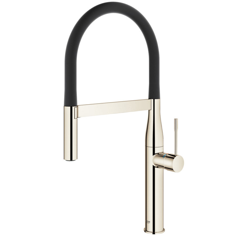 Essence New Single Handle Kitchen Faucet with SilkMove® and with Accessories, Polished Nickel