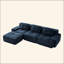 Canapé modulaire en forme de L de 117 po pour salon modulaire en tissu velours côtelé de 117 po avec siège profond et repose-pieds mobile, passepoil perlé, conception sans assemblage, conception antidérapante-121227385