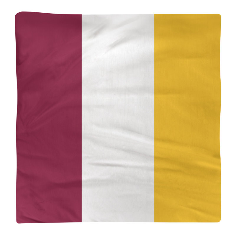 Striped Square Napkin, Maroon/White/Yellow, 22" H x 22" W x 0.25" D, Poly Twill