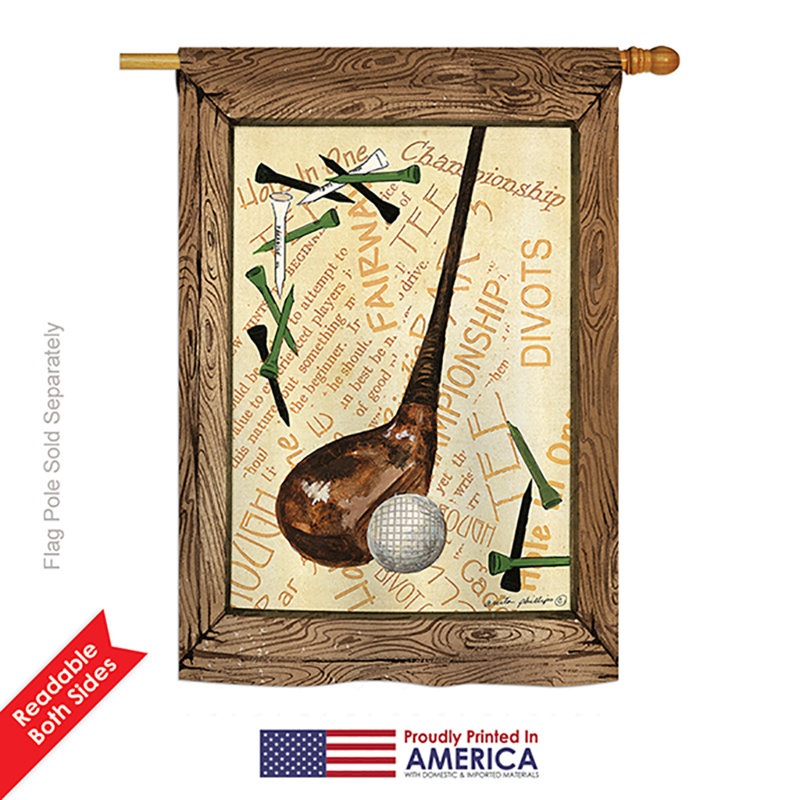 Drapeau de maison en polyester à 2 faces Trindle Strike a Golf Ball 40 x 28 po
