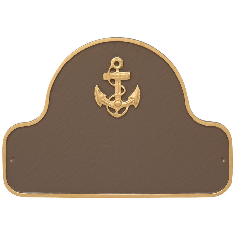 Plaque d'adresse Anchor Arch, Sable / Or, Oui