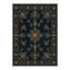 Tapis oriental bleu marine / doré lavable à la machine avec envers antidérapant-299142561
