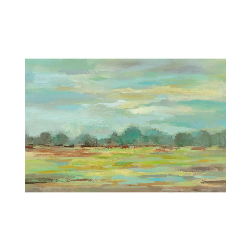 Teal Forest by Silvia Vassileva - Wrapped Canvas Painting, 66.04 cm H x 45.72 cm W x 1.91 cm D