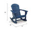 Chaise Adirondack à bascule pour l'extérieur Sunny avec tasse intégrée, PEHD bleu