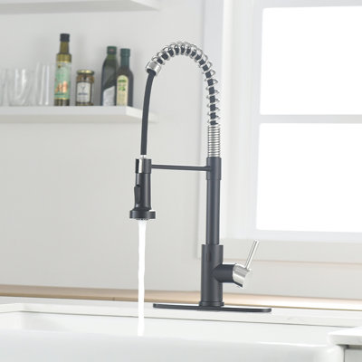 Touchless Kitchen Faucet - Automatic Smart With Pull-Down Hygienic For Sinks In Black And Silver Motion Sensor Tap Hands Convenient Use