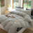DONEUS Striped Duvet Cover Set 100% Washed Cotton Linen Like Soft Feelling Breathable Bedding-113054926-113054922