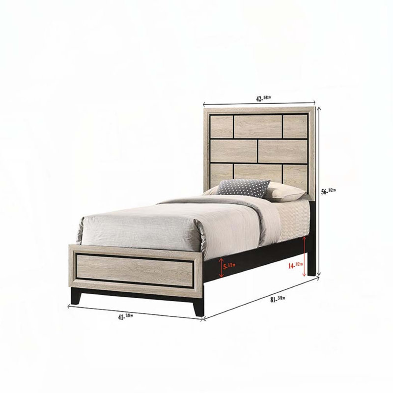 Panel Low-profile Bed, Twin, White
