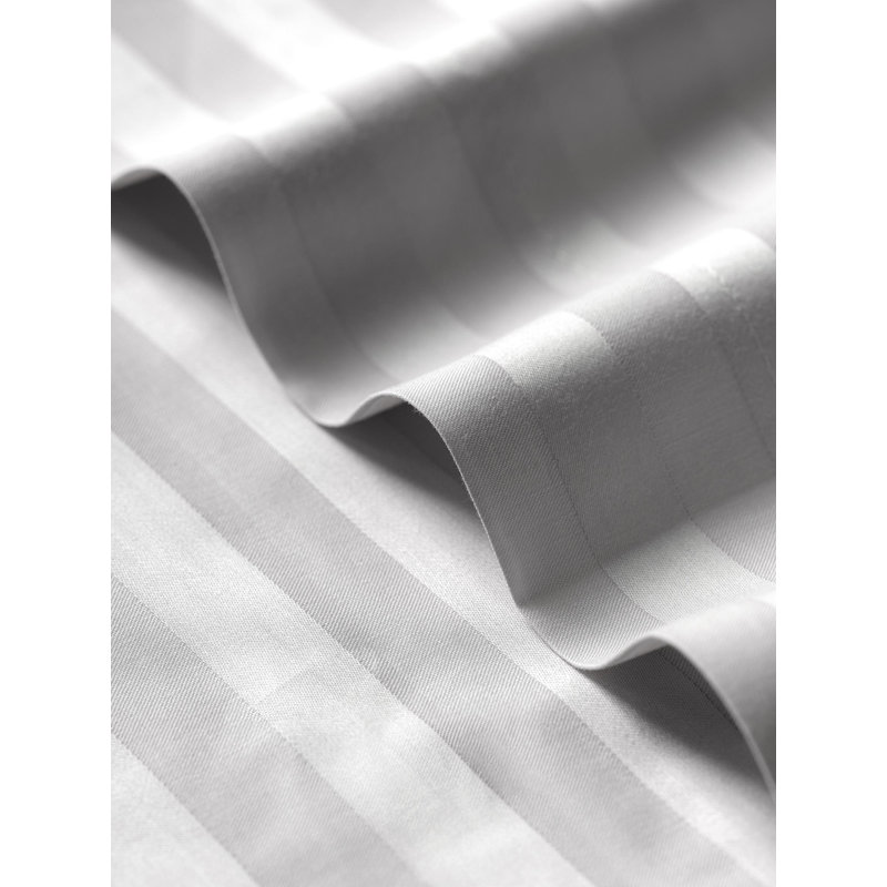 Ensemble de draps en satin satiné 4 pièces, Gris, Très grand