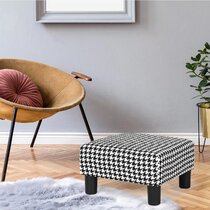 Maven Lane Celia Contemporary Upholstered Ottoman w/ Refined Black Wood  Finish - Wayfair Canada