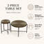 Ensemble de 2 tables basses et tables de bout avec plateau en panneau de fibres à densité moyenne imperméable concave-133293472