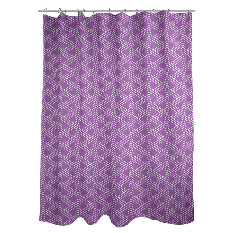 Rideau de douche simple Classic Zig Zag, Violet / Blanc