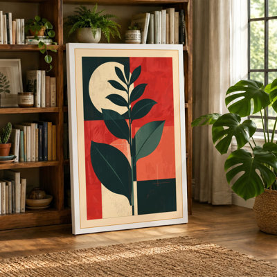 Midnight Plant Art Deco - Wrapped Canvas