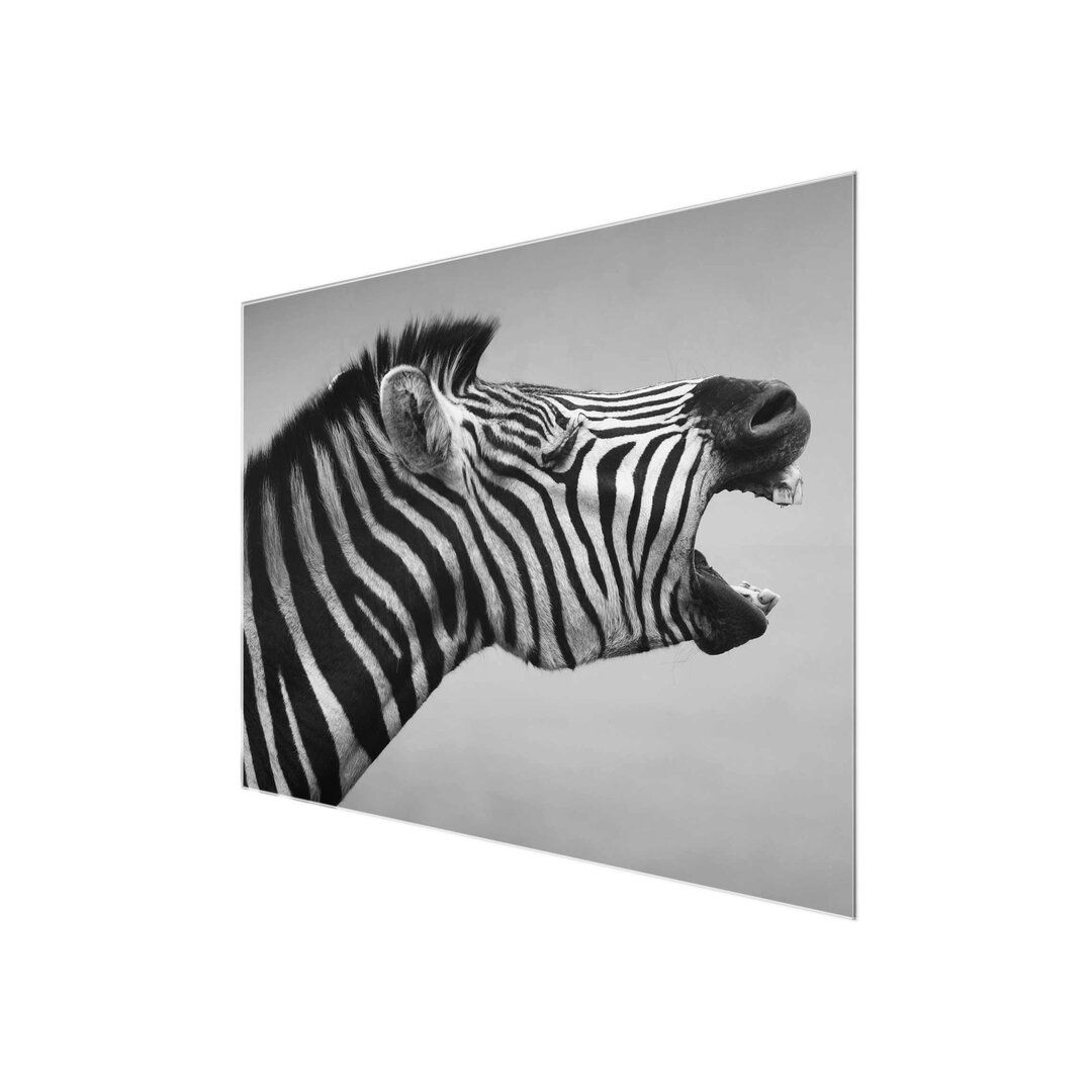 Glasbild Roaring Zebra II