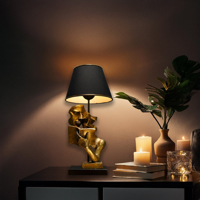 Metal Base Reading Couple Unique Table Lamp
