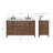 Cambridge 61'' Solid Wood Double Bathroom Vanity in Brown Oak, with 1.5'' Carrara Marble Top, Center, Rectangle Sink-132942205-121089559