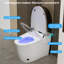 Toilette intelligente avec siège chauffant, fonction bidet, séchoir à air chaud, chasse d'eau automatique, affichage à DEL, capteur de pied, buse autonettoyante, télécommande sans fil - idéale pour la maison, l'hôtel, le bureau