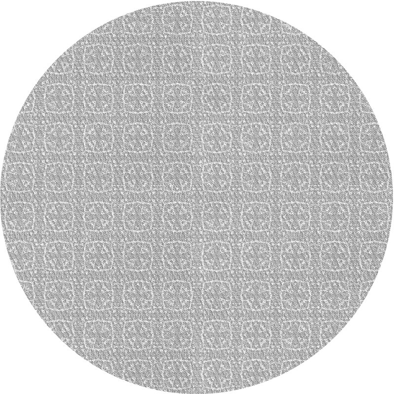 Tapis 100% à motifs lavables à la machine 2989 Pat1518-GRY, Rond 8 pi