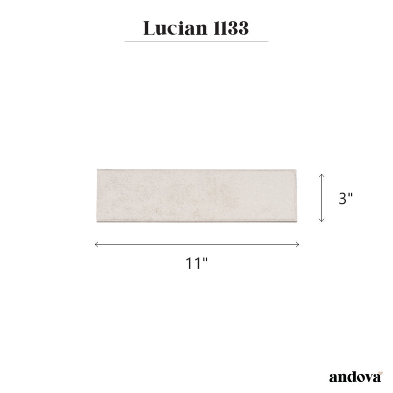 Lucian 3-in. x 11-in. Subway Stone Look Matte Porcelain Wall & Floor Tile, Harp
