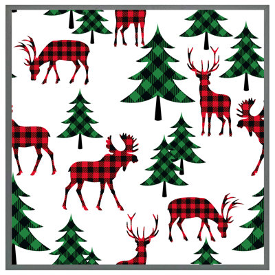 Fourche Buffalo Plaid Woodland - Single Picture Frame Print