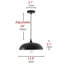 Luminaire suspendu moderne 1 lumière à dôme à finition noire