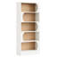Bibliothèque étagère avec 5 tablettes incurvées modernes, bois blanc moderne de 71 pouces