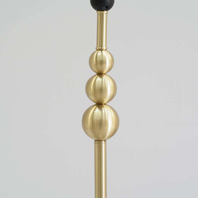Randalia 145cm Traditional Floor Lamp, Brushed Gold, Black