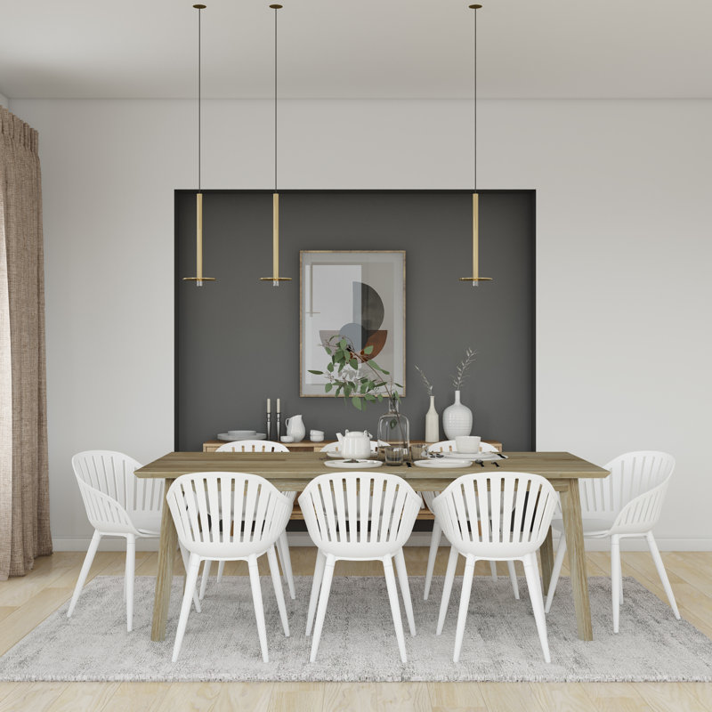 Ensemble de salle à manger en bois d'eucalyptus Midtown pour 8 personnes
