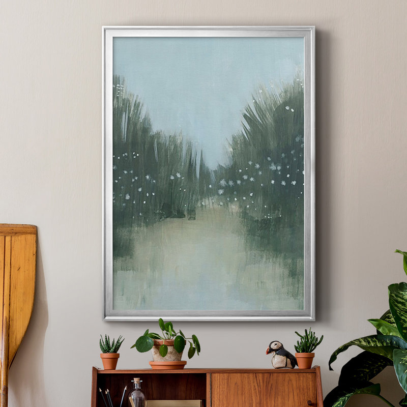 «Marsh Morning Fog I», reproduction encadrée de qualité supérieure - prête à être accrochée, Argent