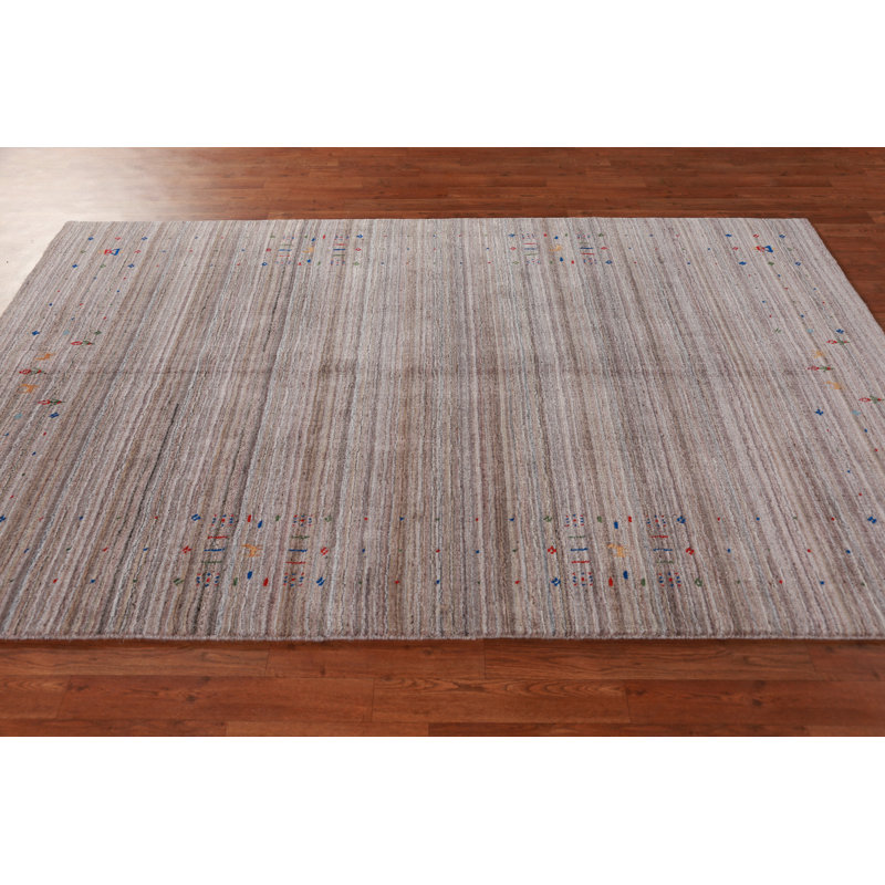 Tribal Striped Gabbeh Oriental Area Rug 8