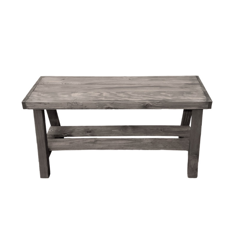 Minoo Solid Wood Storage Bench, Gray