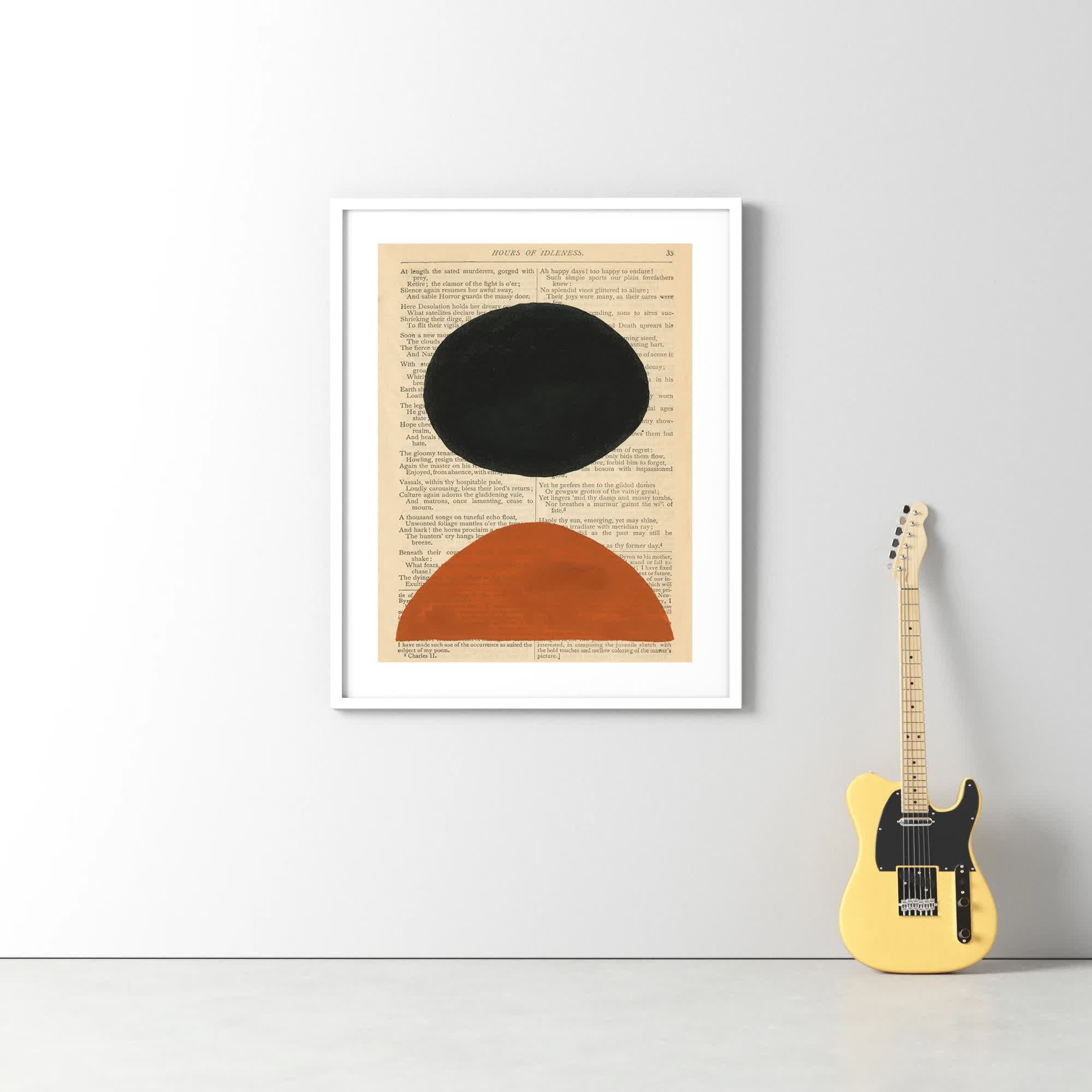 Modern Prose III by W. Stramel, White Framed Paper, 21.38" H x 17.38" W x 0.88" D