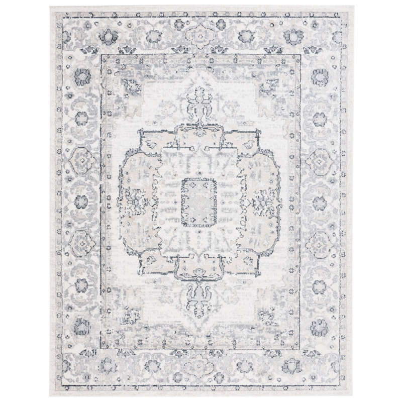 Lowrey Ivory/Gray Rug, Rectangle 8' x 10'
