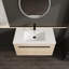 Meuble-lavabo avec lavabo de comptoir en résine et 2 portes H 20,47 po x l 35,43 po x P 18,11 po-1261368760
