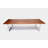 Gax Walnut Rectangular Solid Wood Top with Stainless Steel Base Dining Table-14369490-7084760