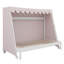 Structure de lit en bois avec lit gigogne, tente à carreaux, lumière DEL chaude, tablette de rangement-1456463058