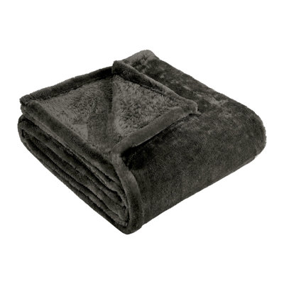 Superior Solid Polyester Reversible All-Season Fleece Throws Blanket