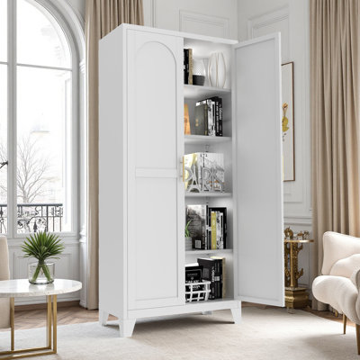 Armoire de rangement polyvalente avec portes et tablettes réglables, idéale pour organiser la chambre à coucher, le salon et la cuisine