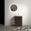 Meuble-lavabo autoportant moderne avec grand rangement, finition élégante en bois de rose et tiroirs à fermeture douce, idéal pour les salles de bain contemporaines-2056438997