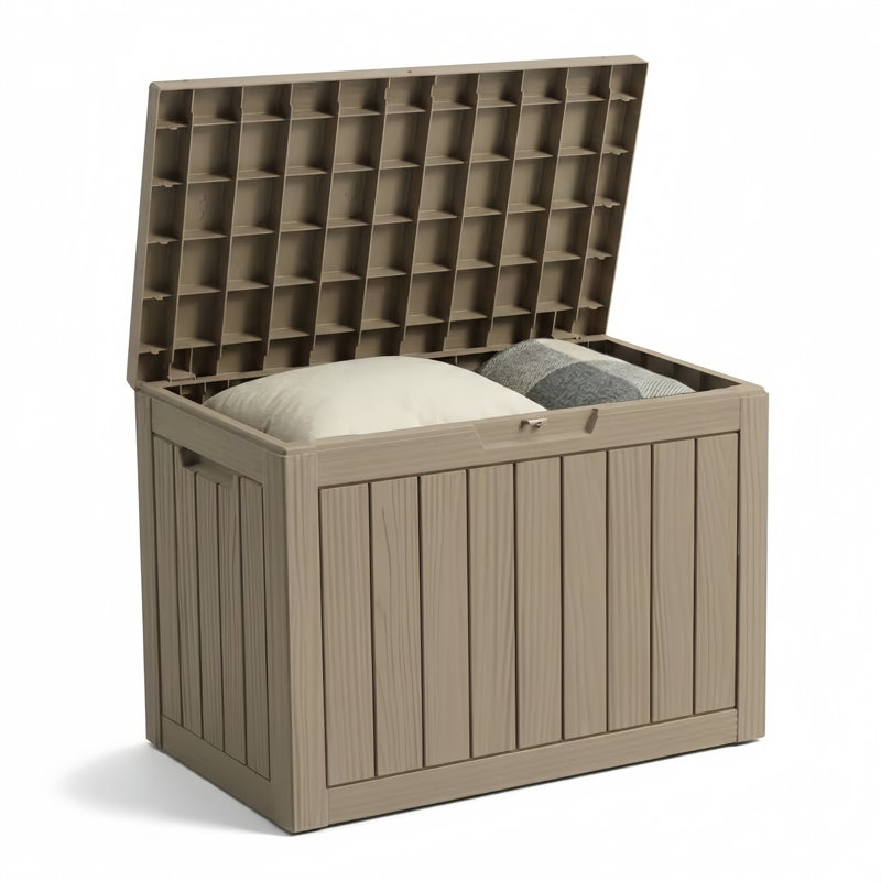 Boîte de terrasse verrouillable en résine résistante à l'eau 50 gallons Decksplore, Gris