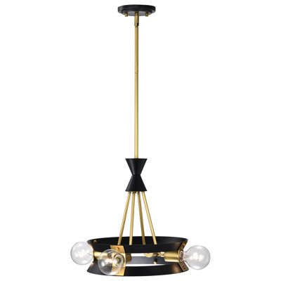 Lustre en roue de chariot à 4 lumières Marjana