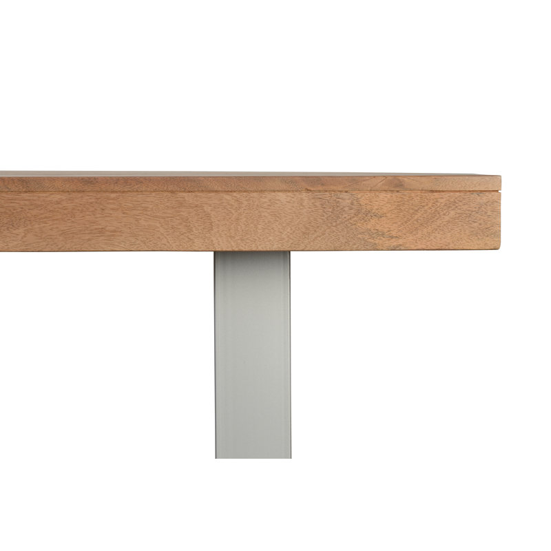Busch Solid Wood Top Metal Base Dining Table