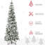 Arbre de Noël enneigé enneigé 7,5 pi, pin mince avec 668 pointes, installation sur base stable, arbre artificiel à dégagement automatique de 7,5 pi, branches et assemblage réalistes, défaire
