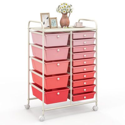Barksdale 15-Drawer Utility Rolling Organizer Cart