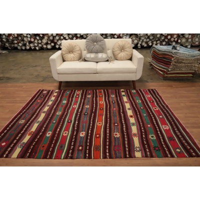 Vegetable Dye Kilim Tribal Geometric Rug 5x7